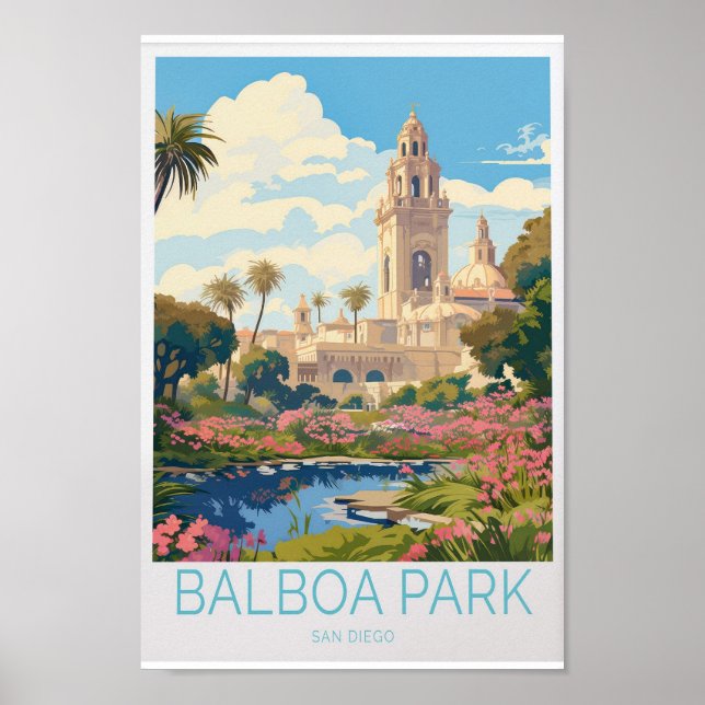 Póster Cartel de viaje del Parque Balboa - San Diego Cali (Frente)