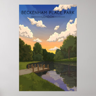 Póster Cartel de viaje del parque Beckenham Place Londres