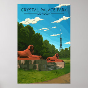 Póster Cartel de viaje del parque Crystal Palace Londres