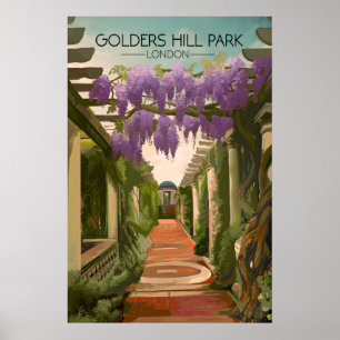 Póster Cartel de viaje del parque Golders Hill Londres