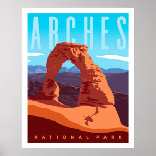 Póster Cartel de viaje del Parque Nacional Arches