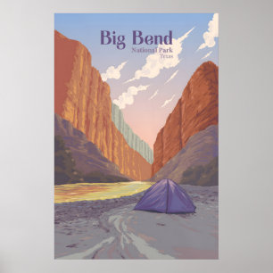 Póster Cartel de viaje del Parque Nacional Big Bend