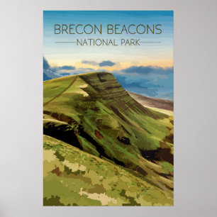 Póster Cartel de viaje del Parque Nacional Brecon Beacons