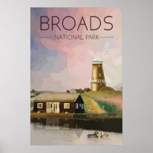 Póster Cartel de viaje del Parque Nacional Broads