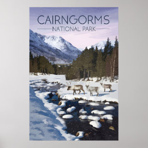 Póster Cartel de viaje del Parque Nacional Cairngorms Esc