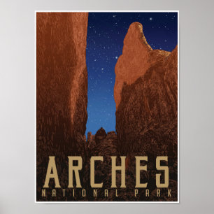 Póster Cartel de viaje del Parque Nacional de Arches; Est