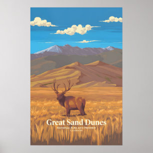 Póster Cartel de viaje del Parque Nacional de las Grandes