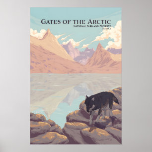 Póster Cartel de viaje del Parque Nacional Gates of the A