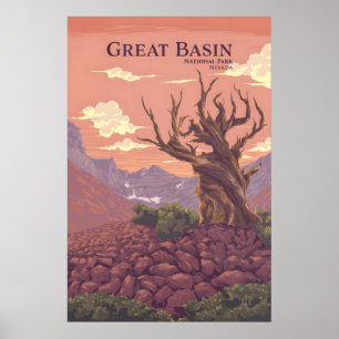 Póster Cartel de viaje del Parque Nacional Gran Cuenca
