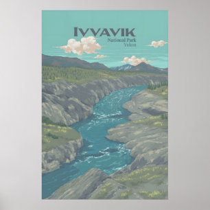 Póster Cartel de viaje del Parque Nacional Ivvavik Canadá