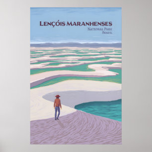 Póster Cartel de viaje del Parque Nacional Lençóis Maranh