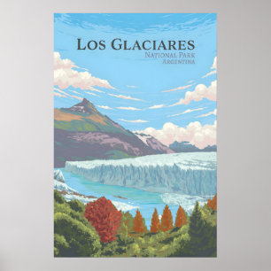 Póster Cartel de viaje del Parque Nacional Los Glaciares