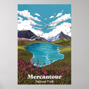 Póster Cartel de viaje del Parque Nacional Mercantour Fra