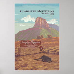Póster Cartel de viaje del Parque Nacional Montañas Guada