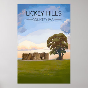 Póster Cartel de viaje del parque rural de Lickey Hills