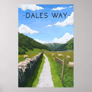 Póster Cartel de viaje del sendero Dales Way