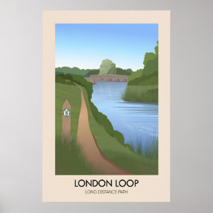 Póster Cartel de viaje del sendero de larga distancia Lon