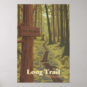Póster Cartel de viaje del Sendero Largo Vermont