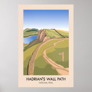Póster Cartel de viaje del sendero nacional Hadrian's Wal