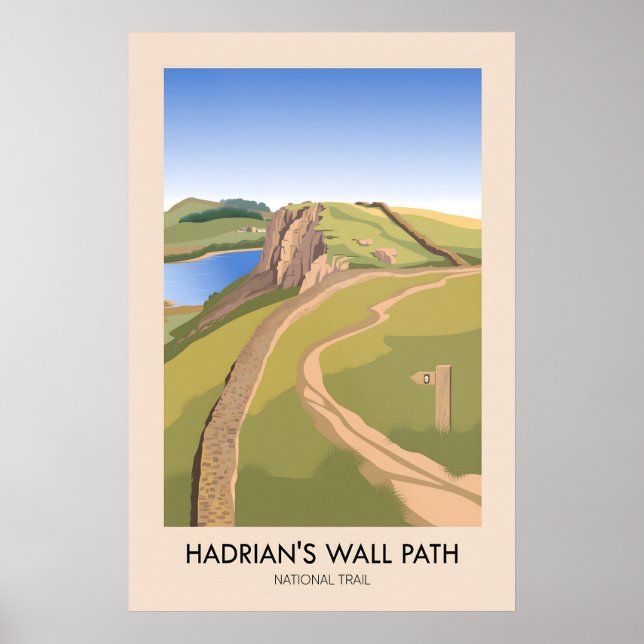 Póster Cartel de viaje del sendero nacional Hadrian's Wal (Frente)