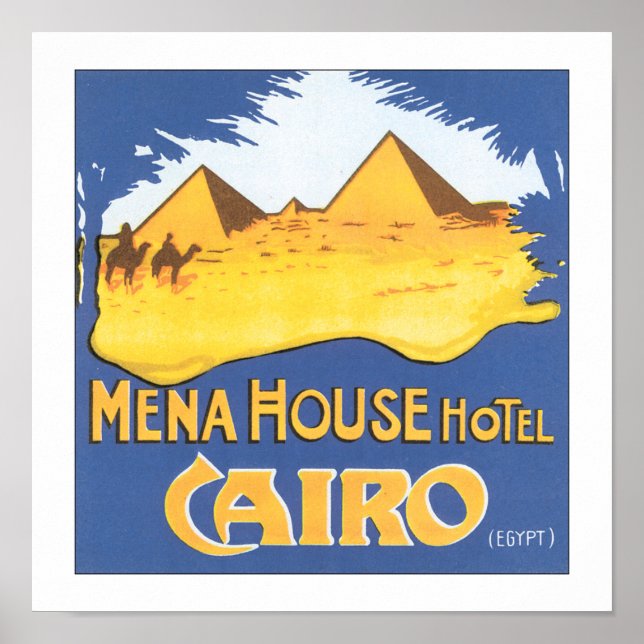 Póster Cartel de viaje del Viejo Cairo Egipto (Frente)