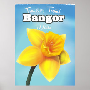 Póster Cartel de viaje en Bangor, Gales