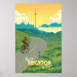 Póster Cartel de viaje en bicicleta de Brighton