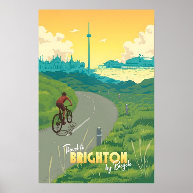 Póster Cartel de viaje en bicicleta de Brighton (Frente)