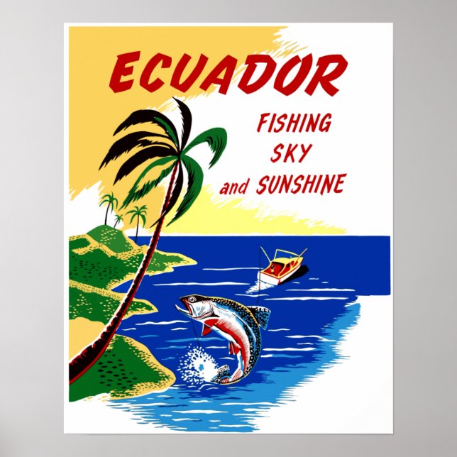 Póster Cartel de viaje en Ecuador (Frente)