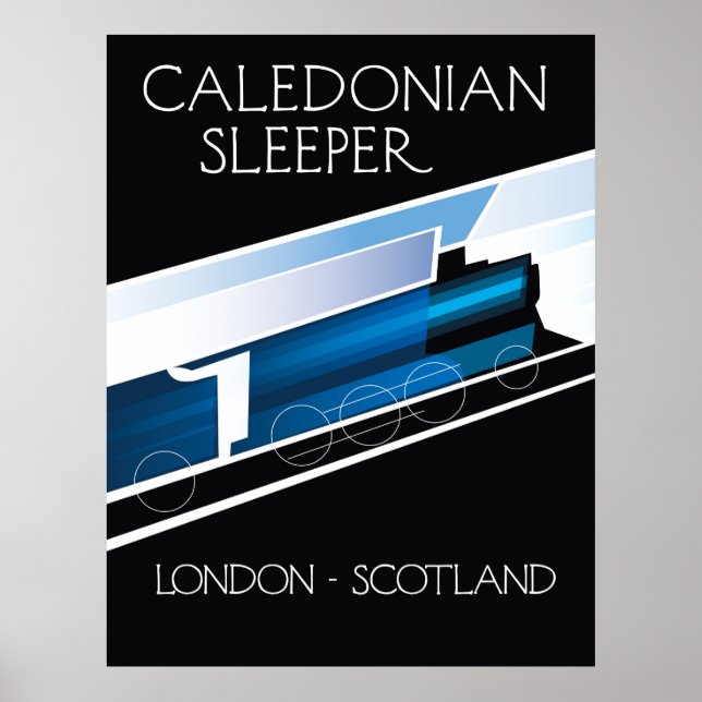 Póster Cartel de viaje en Escocia del Caledonio Sleeper L (Frente)