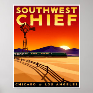Póster Cartel de viaje en tren