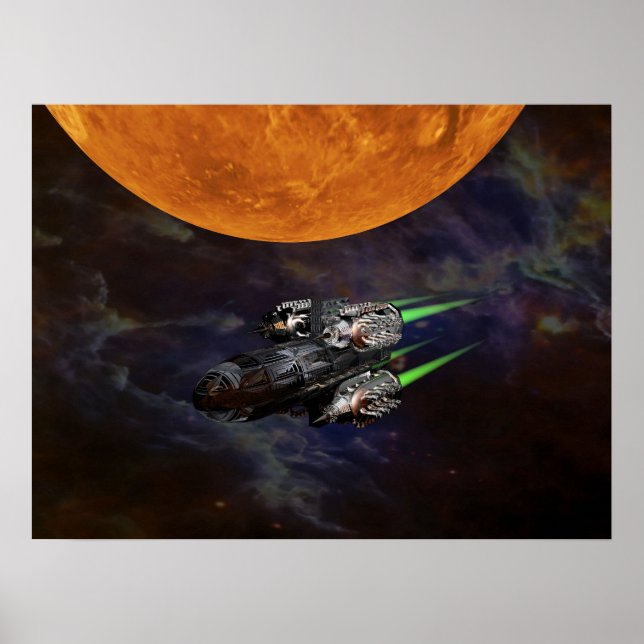 Póster cartel de viaje espacial (Frente)