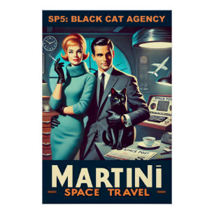 Póster Cartel de viaje espacial Martini SP5: Agencia Blac