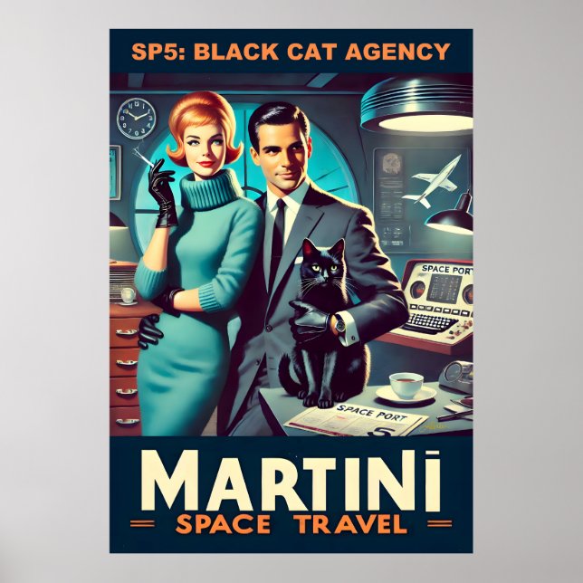 Póster Cartel de viaje espacial Martini SP5: Agencia de g (Frente)