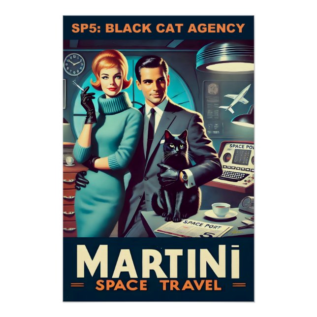 Póster Cartel de viaje espacial Martini SP5: Agencia de g (Anverso)
