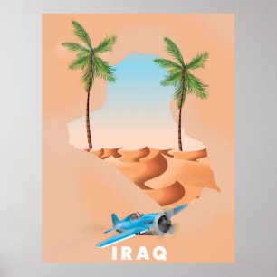 Póster Cartel de viaje ilustrado de Irak.