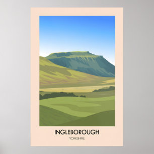 Póster Cartel de viaje Ingleborough Yorkshire Dales