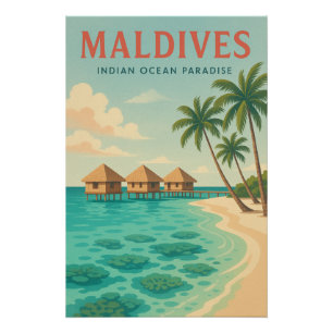 Póster Cartel de viaje (Islas Maldivas)