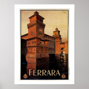 Póster Cartel de viaje italiano de Ferrara