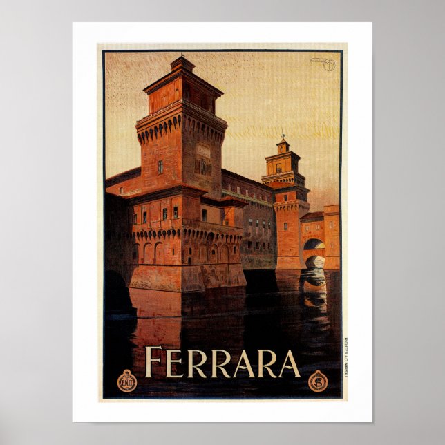 Póster Cartel de viaje italiano de Ferrara (Frente)