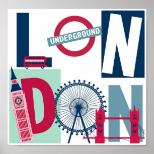 Póster Cartel de viaje - Londres