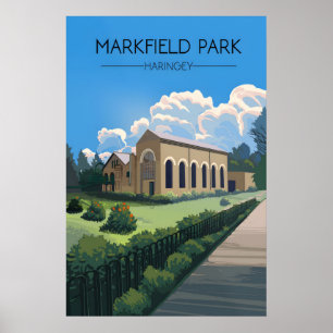 Póster Cartel de viaje Markfield Park Haringey Londres