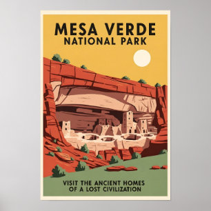 Póster Cartel de viaje Mesa Verde National Park 