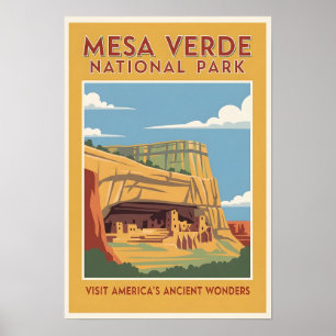 Póster Cartel de viaje Mesa Verde National Park 
