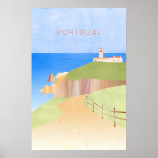 Póster Cartel de viaje minimalista de Portugal