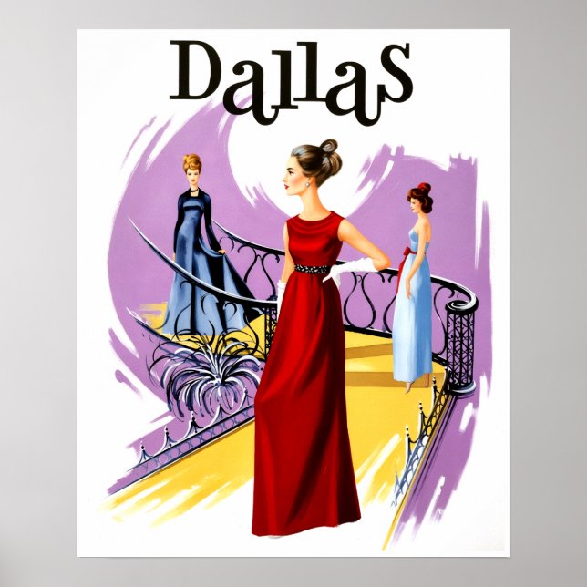Póster Cartel de viaje para Dallas, Texas (Frente)