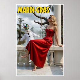 Póster Cartel de viaje para Mari Gras