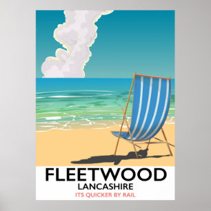 Póster Cartel de viaje por la costa de Lancashire Fleetwo