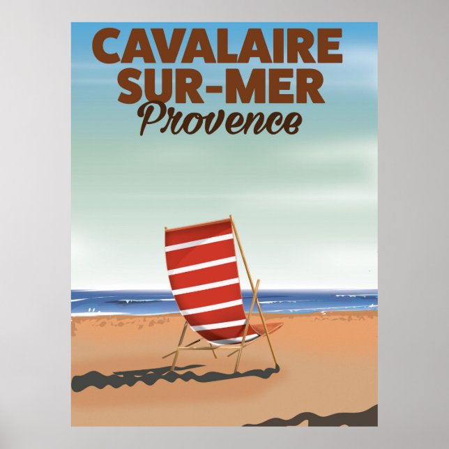 Póster Cartel de viaje por la playa Cavalaire-sur-Mer Pro (Frente)