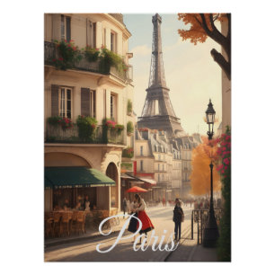 Póster Cartel de viaje Torre Eiffel París Francia